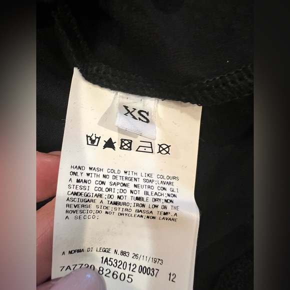 Fiorucci Crystal Rhinestone Logo Long Sleeve Top XS Black Sparkle Tee NWT - Picture 6 of 10